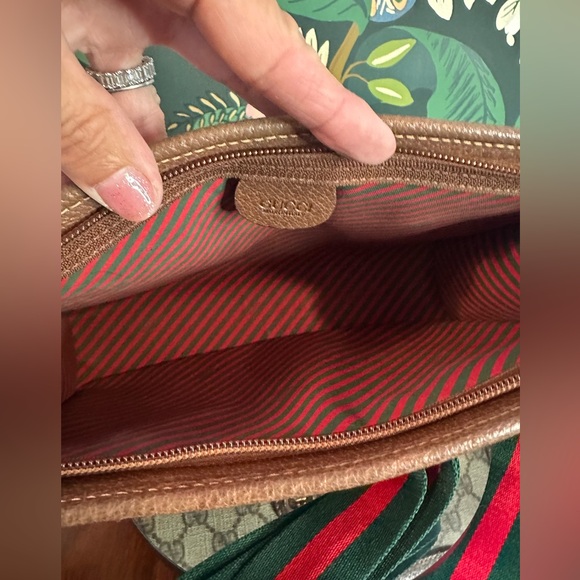 GUCCI Bundle ♥️💚 Ophidia Clutch GG Coated Canvas w Rare Interior & Wallet - Picture 4 of 15